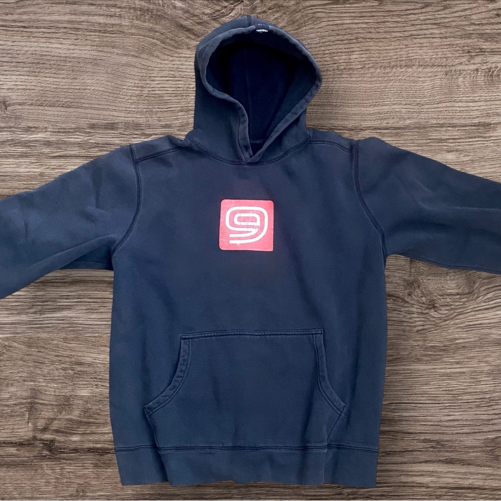 Navy A&F Graphic Hoodie